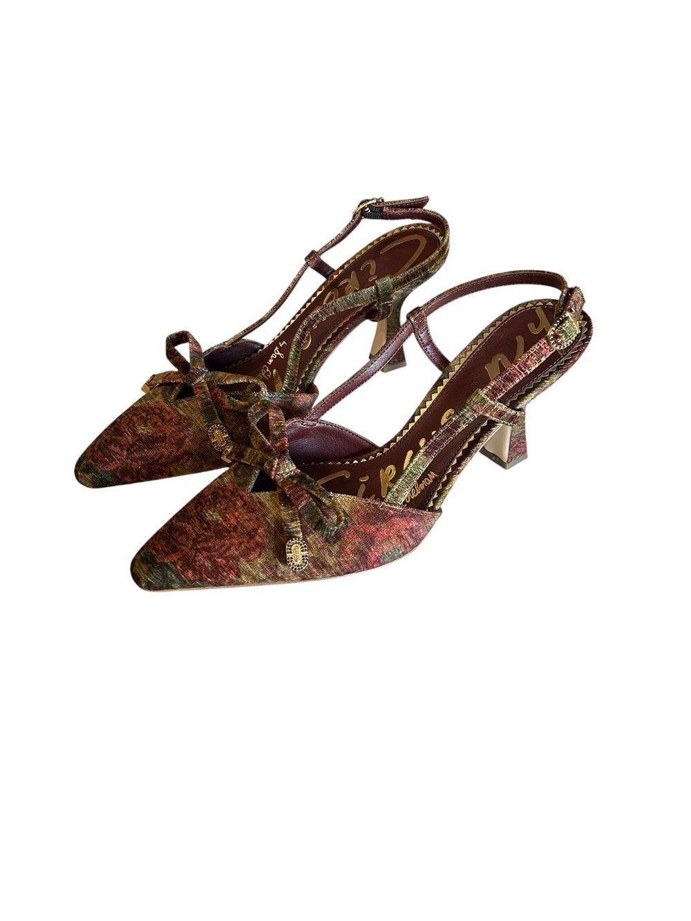 Sam Edelman Monica floral tapestry Slingback Heels - Picture 2 of 13